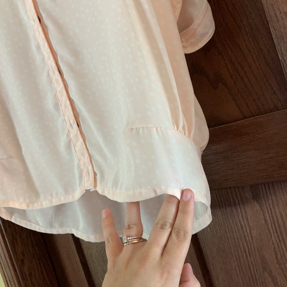 Pink with white polka dot sheer blouse - Picture 3 of 3